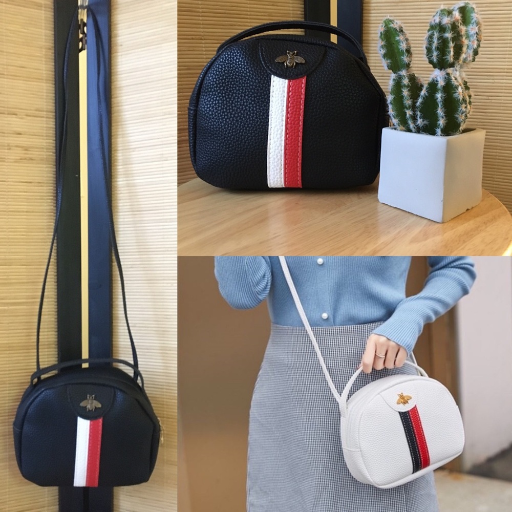 Black Faux Leather Crossbody Bag